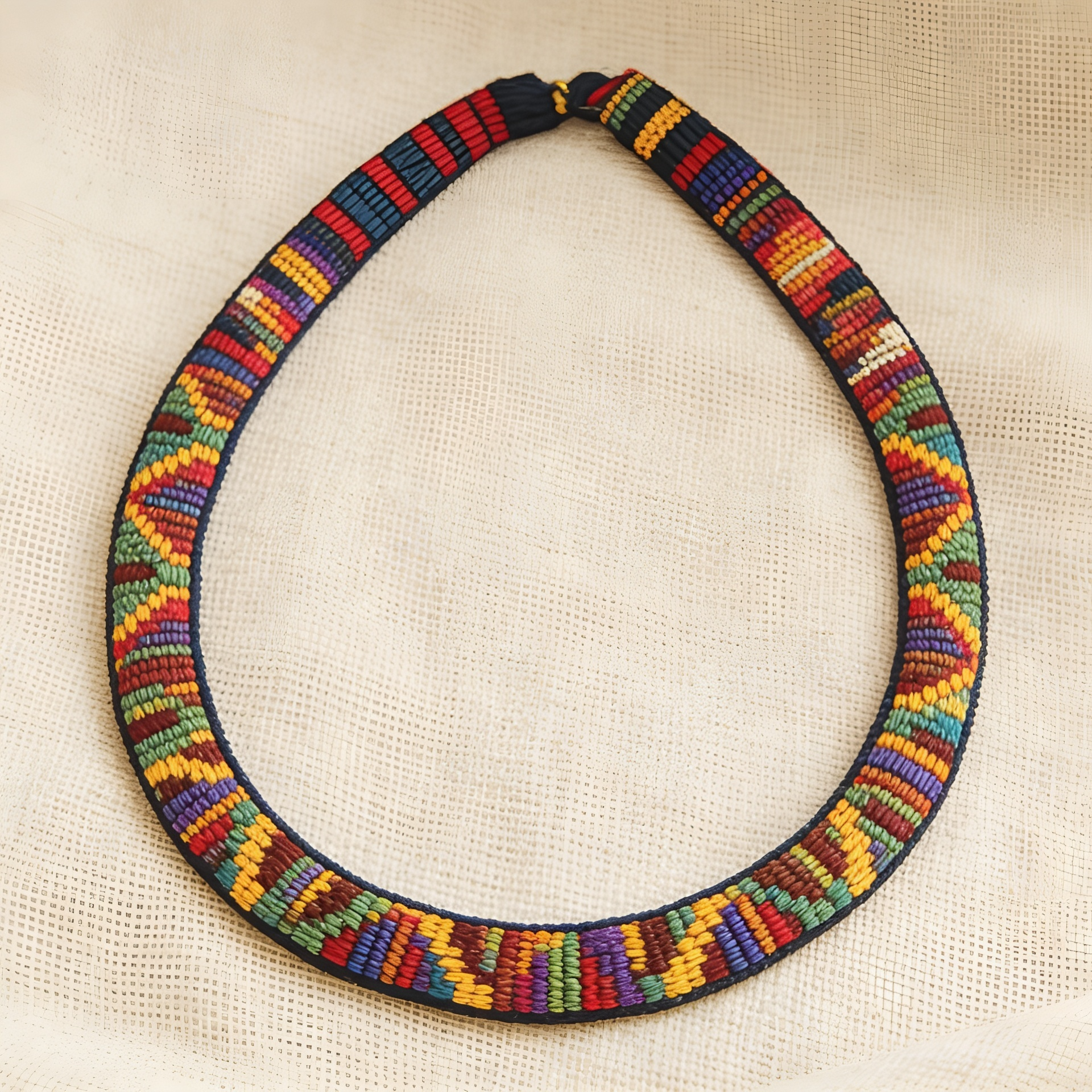 Collar artesanal de tejido andino